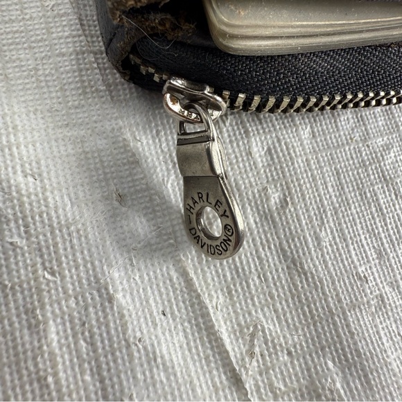 Mens Tri-Fold Leather Wallet Harley Davidson Chain  Vintage - Picture 5 of 6